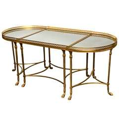 Neoclassical French Dore Bronze Coffee Table