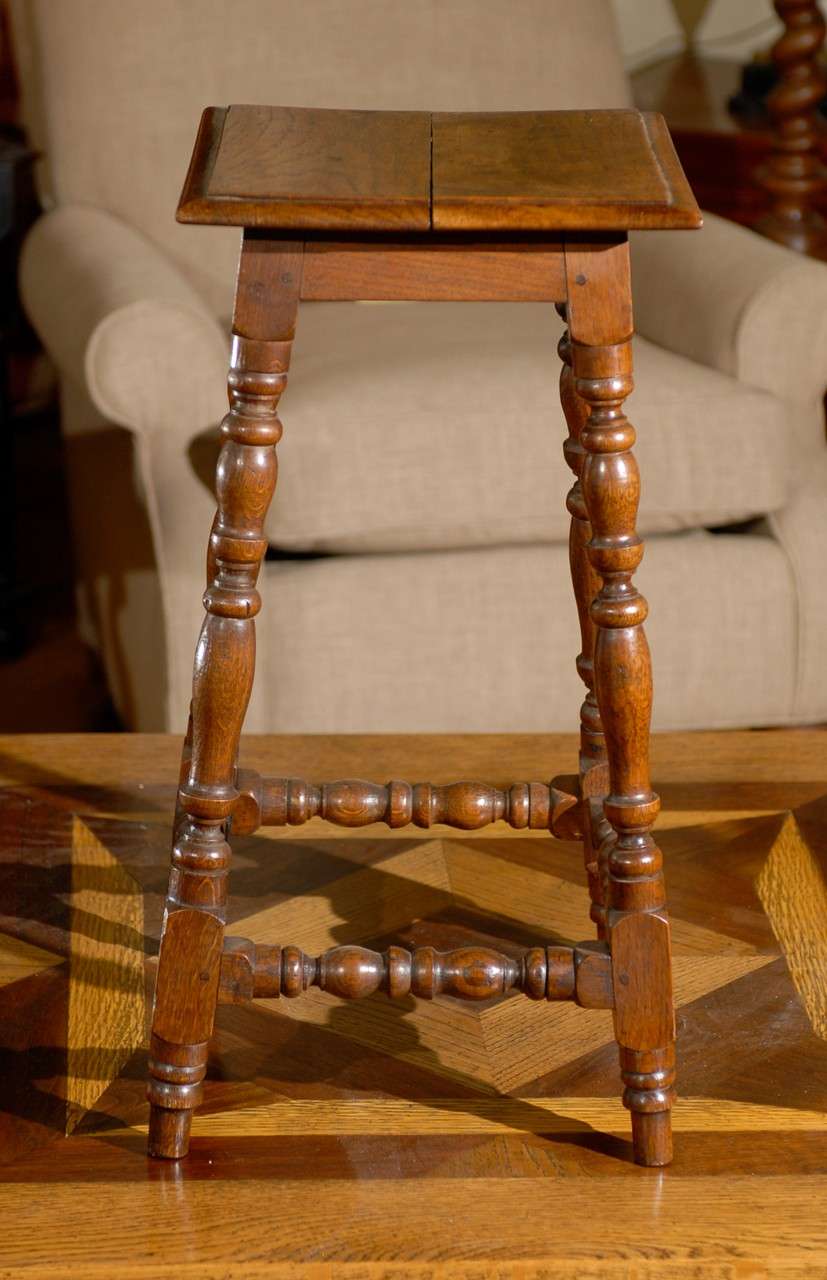 This is a lovely joint stool.  Joint Stools were commonly used for seating in most houses.  Joint stools could only be made by 'Joiners' thus the name.   

Please visit our website for more pieces.
www.dearingantiques.com
Dearing Antiques was