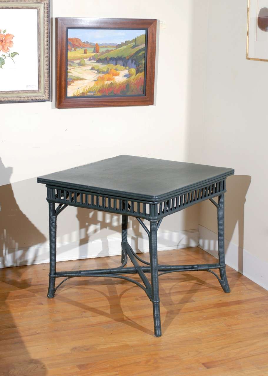 This is a fabulous game table.  The open apron with the wrapped legs add to the handsome table.  This is a wonderful piece of Americana.

Please visit our website for more pieces.
www.dearingantiques.com
Dearing Antiques was established in 1977.