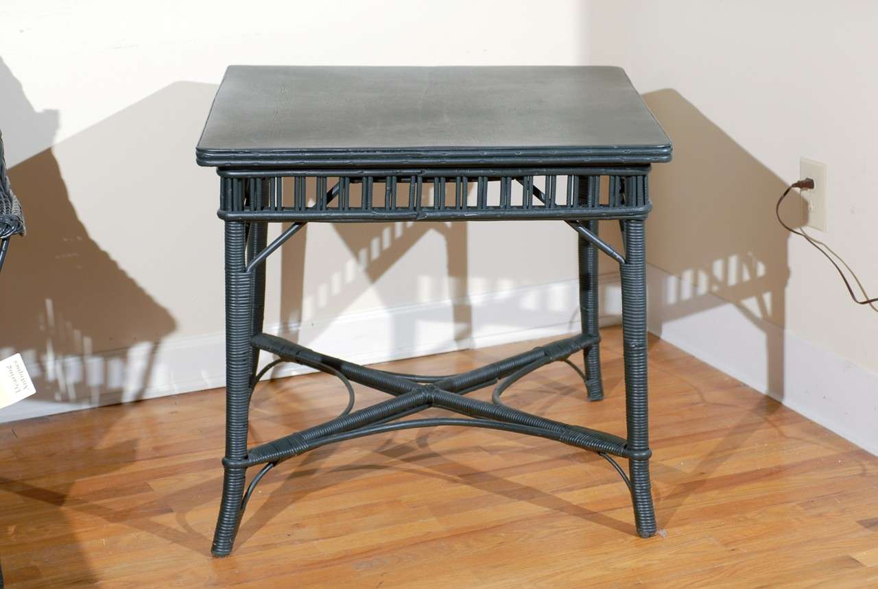 Reed C.1930s American Wicker Game Table