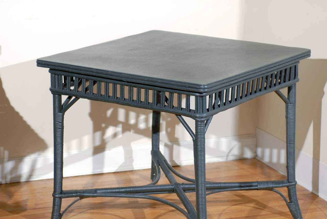 C.1930s American Wicker Game Table at 1stdibs