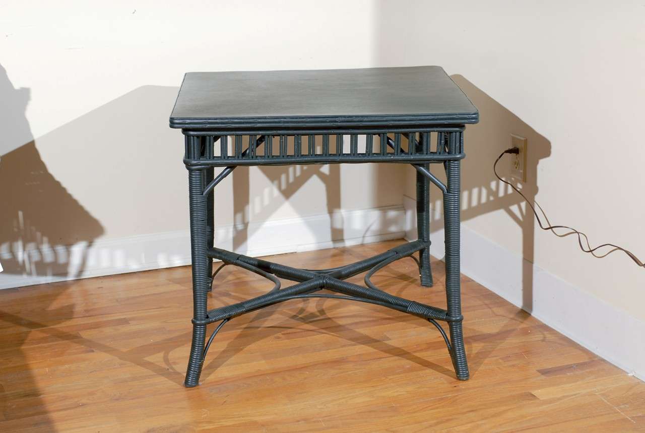 C.1930s American Wicker Game Table at 1stdibs
