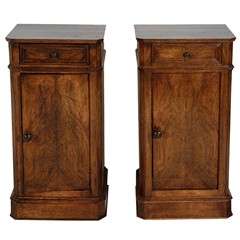 Pair of Antique Walnut Nightstands