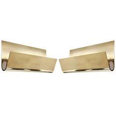 Pair of Large Brass Wall Sconces by Christophe Gevers