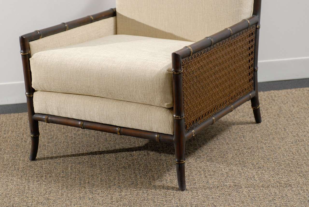 Superb Pair of Faux Bamboo/Cane Lounge Chairs by Gibbings for Widdicomb 2