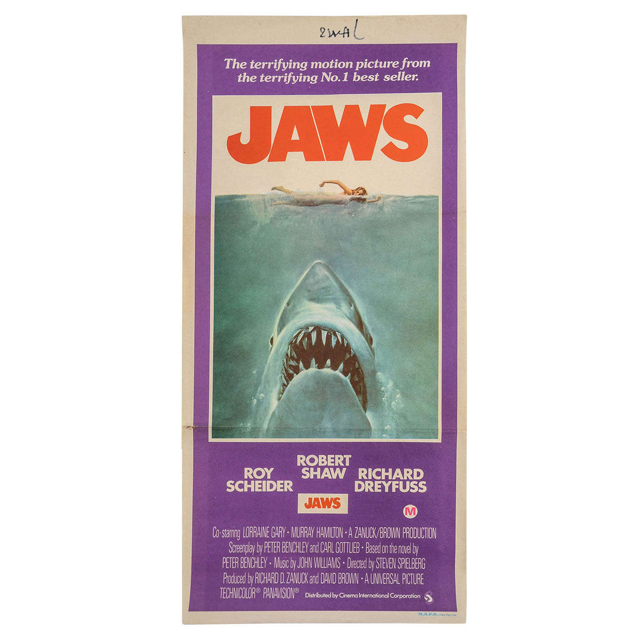 Original Film Poster 'jaws' (australian)