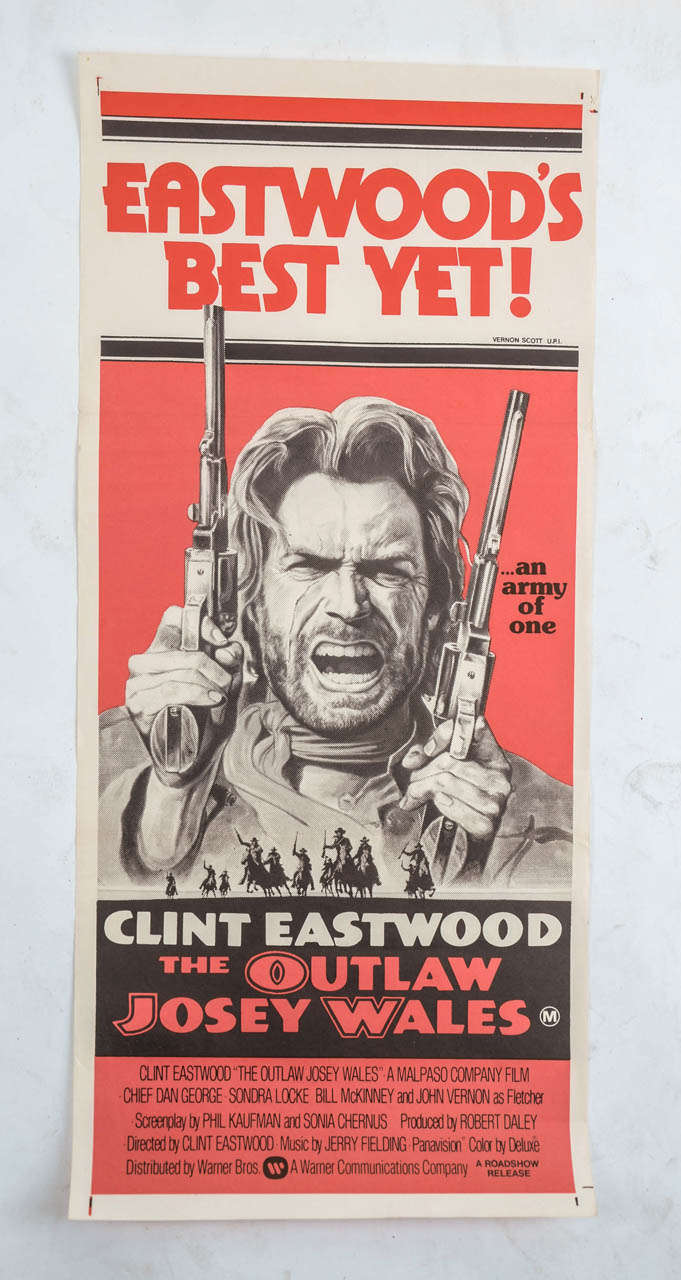 This is an original poster for the 1976 film 'Outlaw Josey Wales'

Director Clint Eastwood
Starring Clint Eastwood