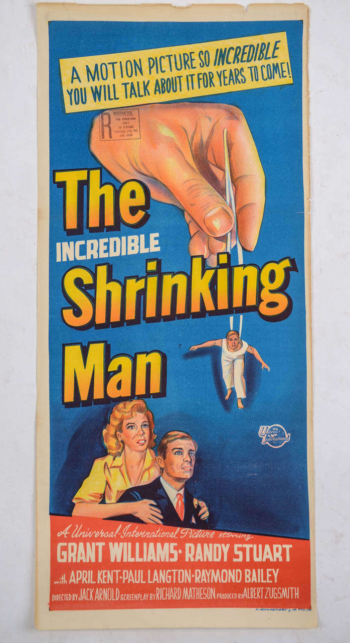 1957 original film poster for the film 'The Incredible Shrinking Man. Director Jack Arnold.