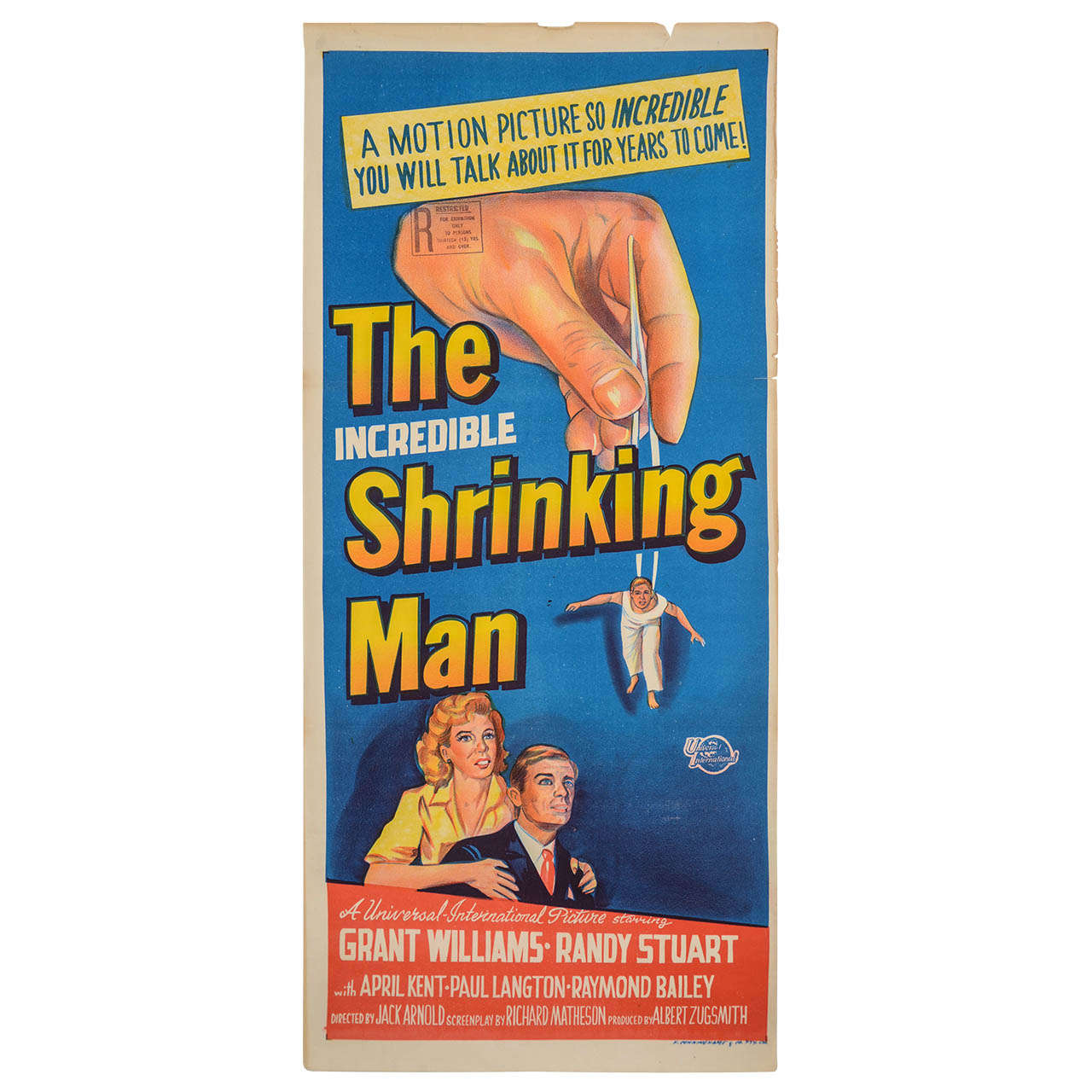 1957 Original Film Poster "the Incredible Shrinking Man" Australian Market 