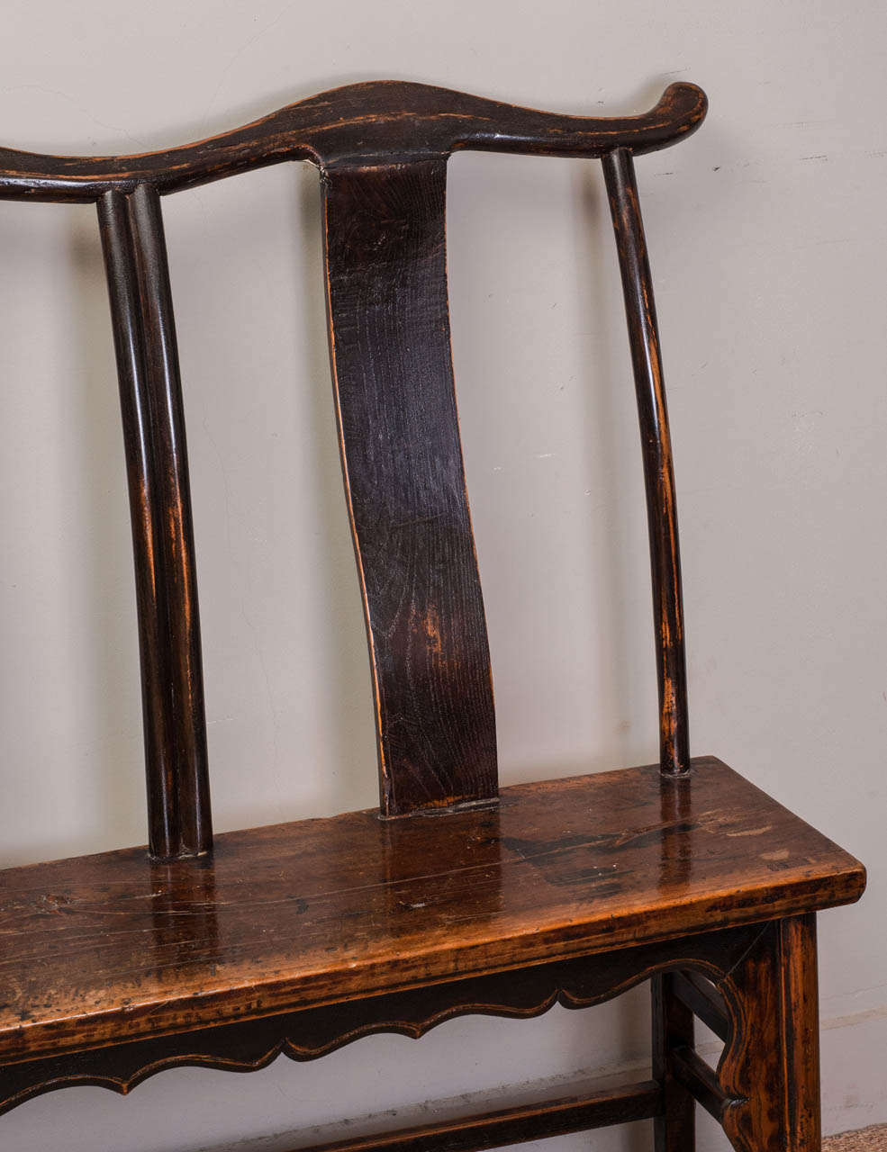 Chinese Yoke Back Double Chair or Bench, 18th Century In Excellent Condition In Washington, DC