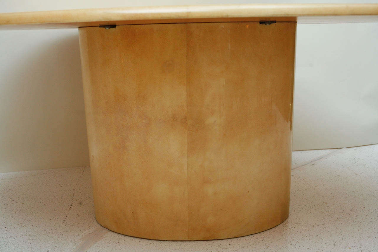 Late 20th Century Oval Lacquered Parchment Dining Table in the Manner of Karl Springer