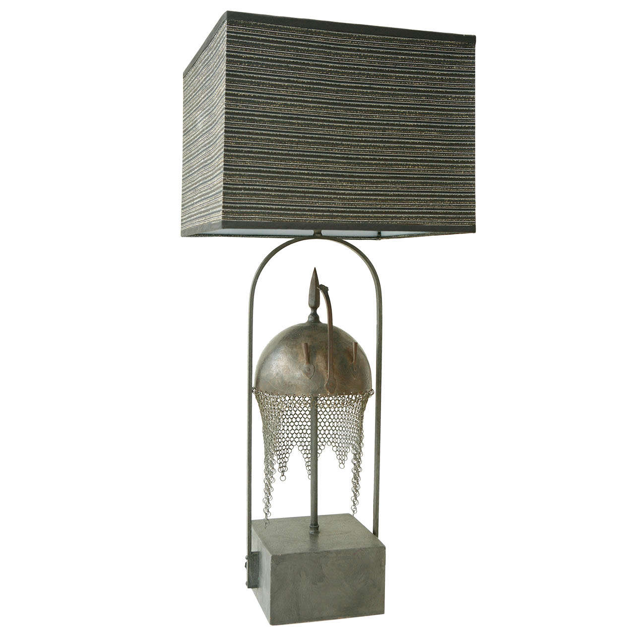 Armature Table Lamp Ornamented with a Persian Kulah Khud For Sale