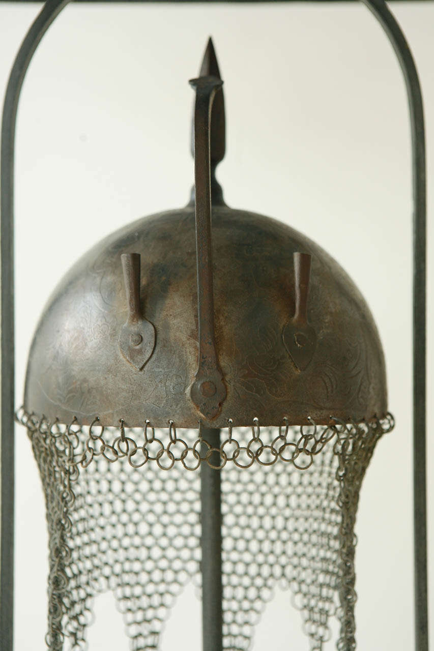 Mid-20th Century Armature Table Lamp Ornamented with a Persian Kulah Khud For Sale