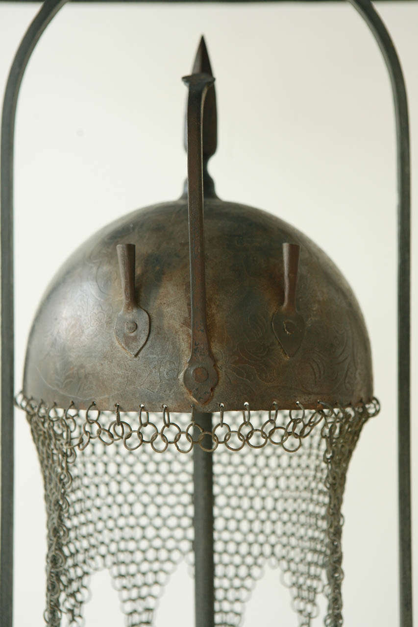 American Armature Table Lamp Ornamented with a Persian Kulah Khud For Sale
