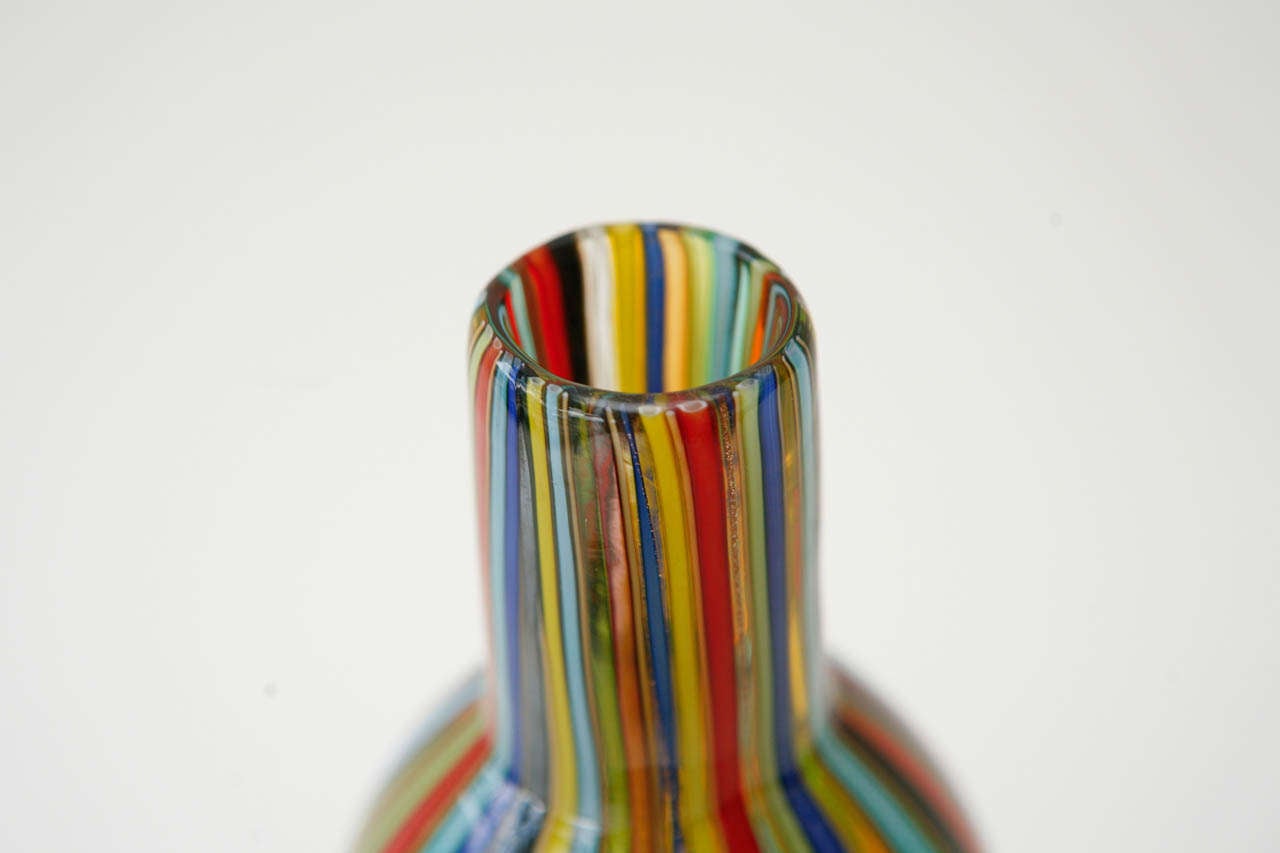 Colorful Signed Murano Glass Vase by Cenedese In Excellent Condition In Palm Desert, CA