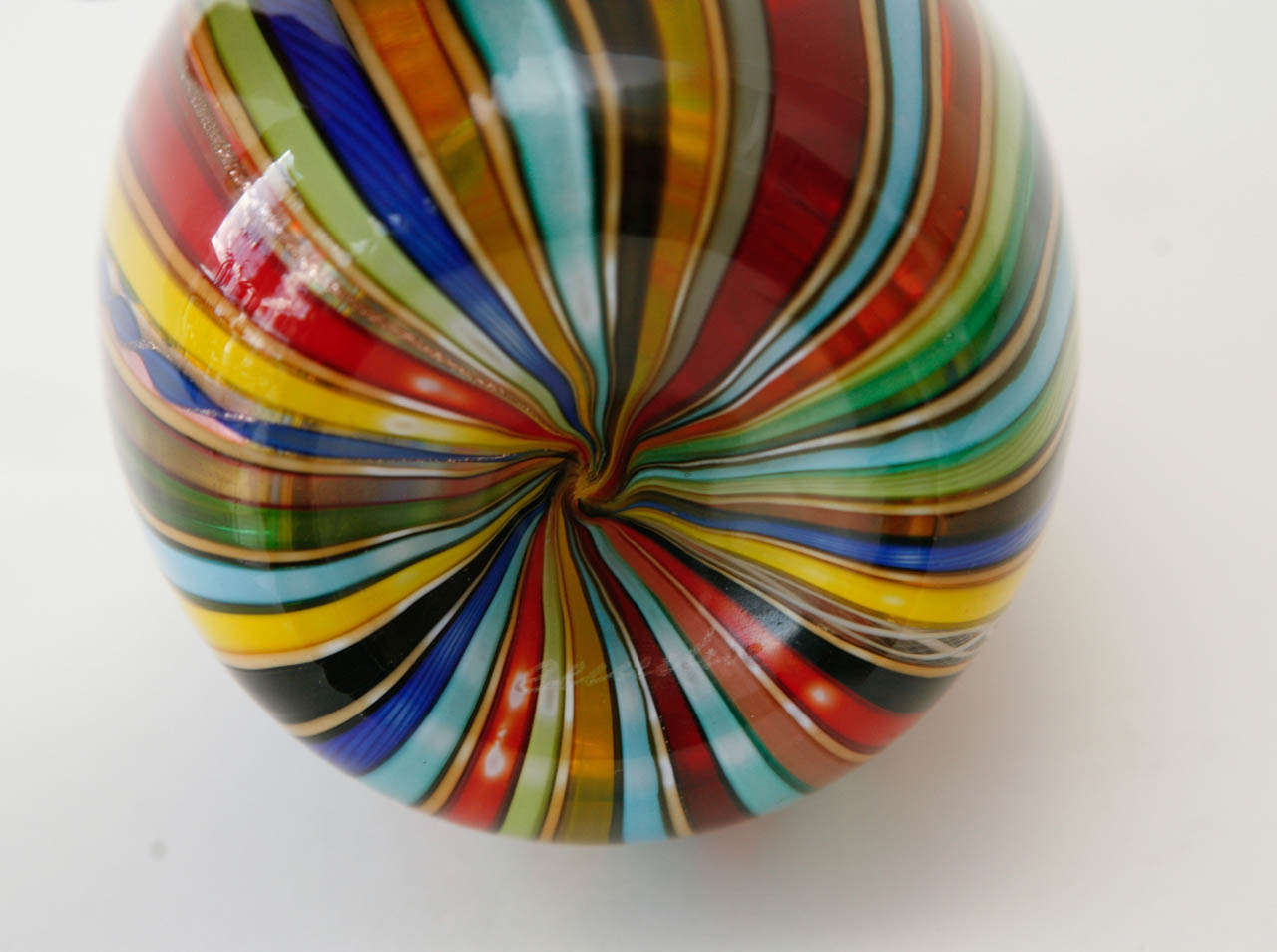 20th Century Colorful Signed Murano Glass Vase by Cenedese