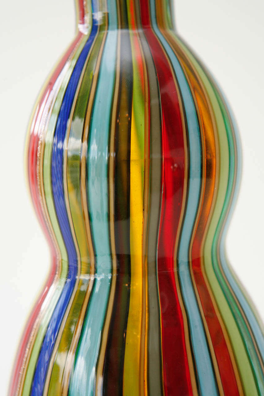 Colorful Signed Murano Glass Vase by Cenedese 2