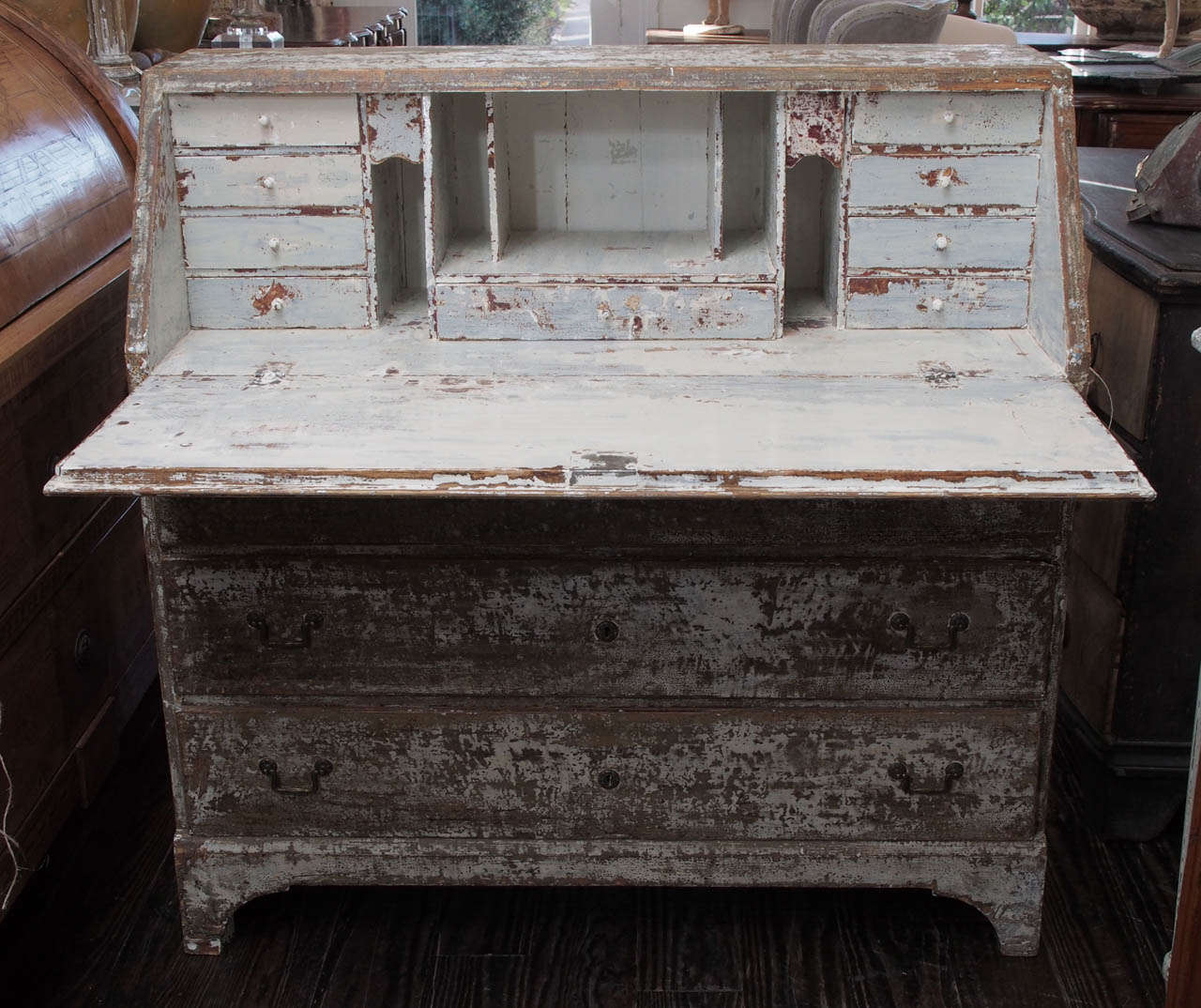 Swedish Painted Secretary In Good Condition For Sale In New Orleans, LA