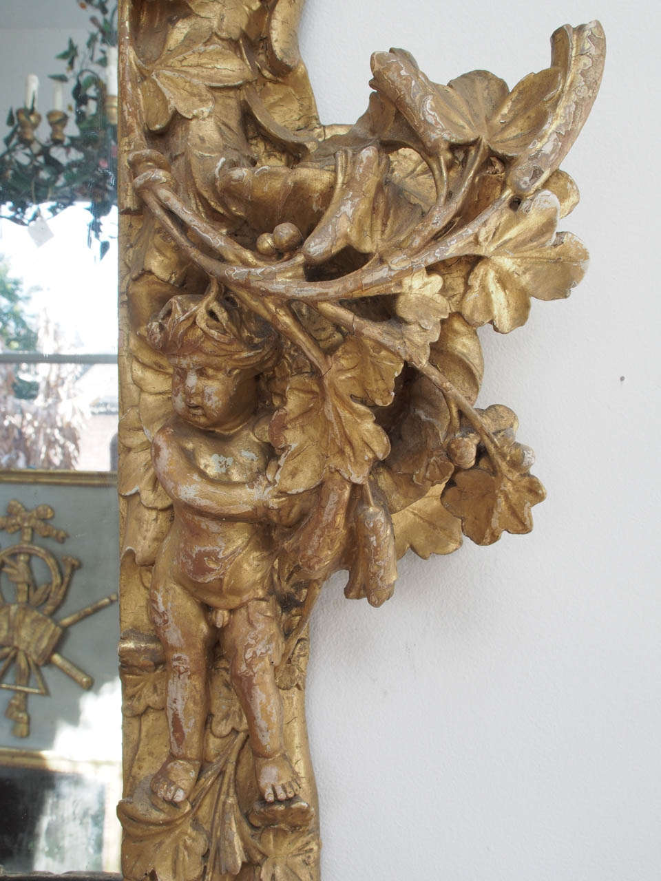 19th Century Italianate Relief Carved Giltwood Mirror