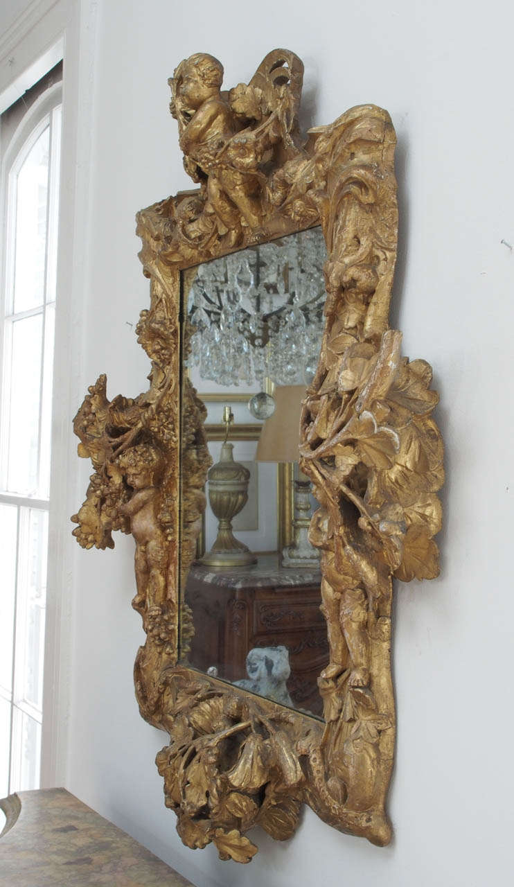 Italianate Relief Carved Giltwood Mirror 2