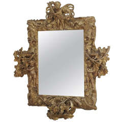 Italianate Relief Carved Giltwood Mirror