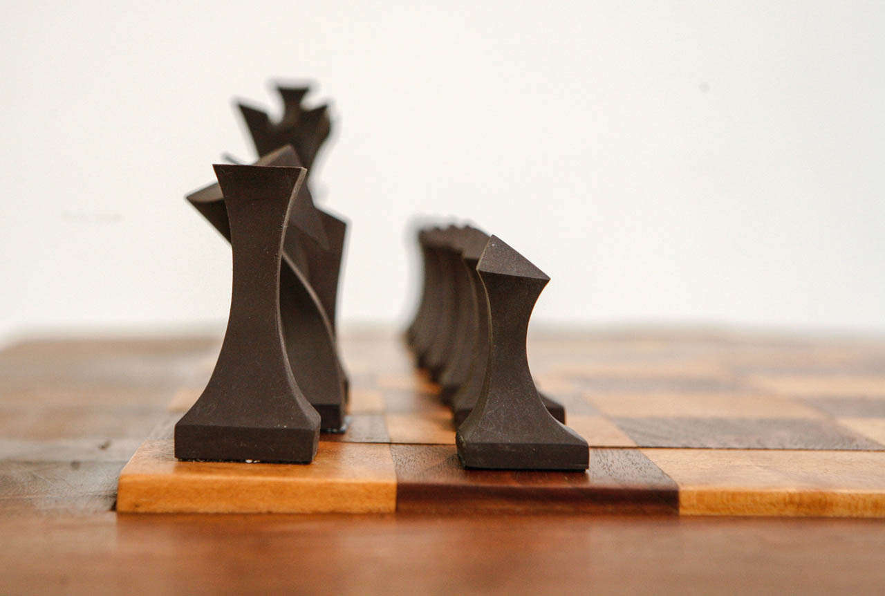 Modern Chess Set by Robert Lander In Excellent Condition In Los Angeles, CA