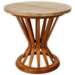 Dunbar Sheaf of Wheat Side Table with Original Marble Top