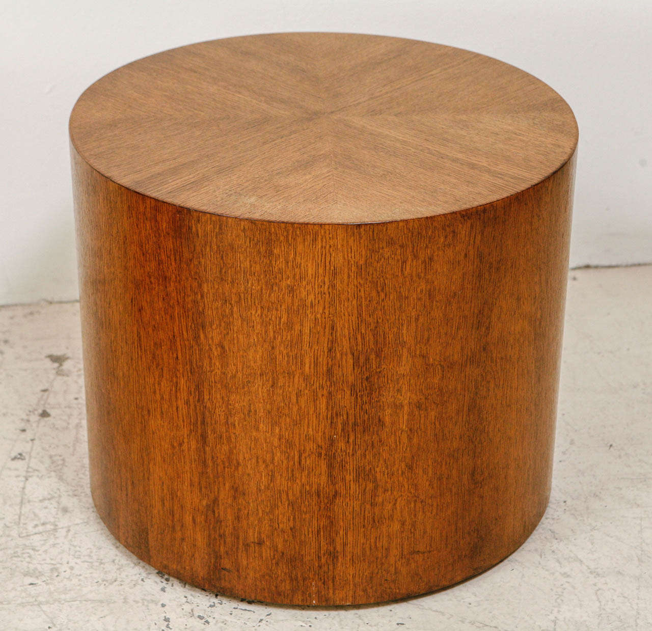 Mid-Century Modern Pair of Oak Cylinder Tables by Milo Baughman for Henredon