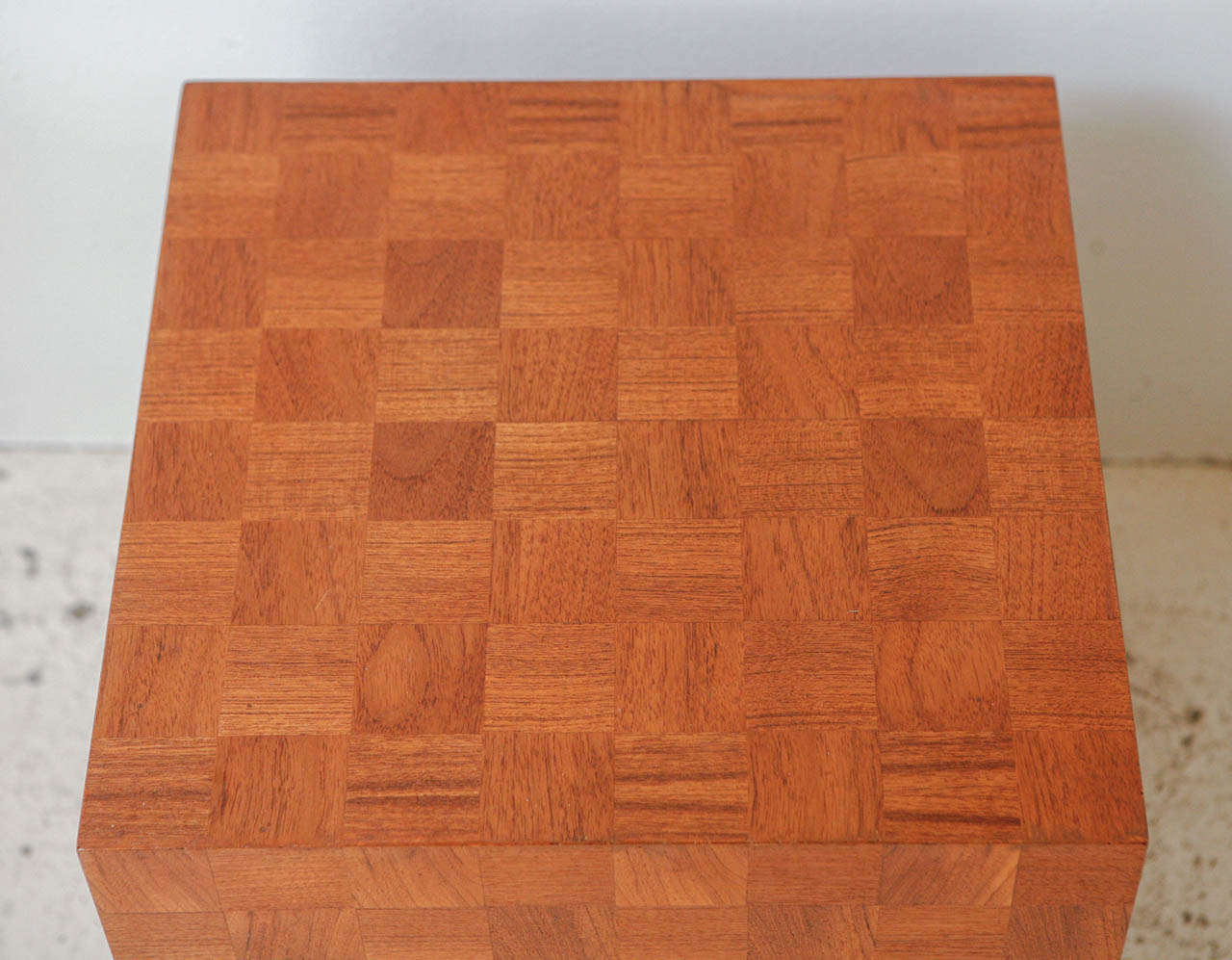 Pair of Italian Parquetry Cube Tables In Excellent Condition In Los Angeles, CA
