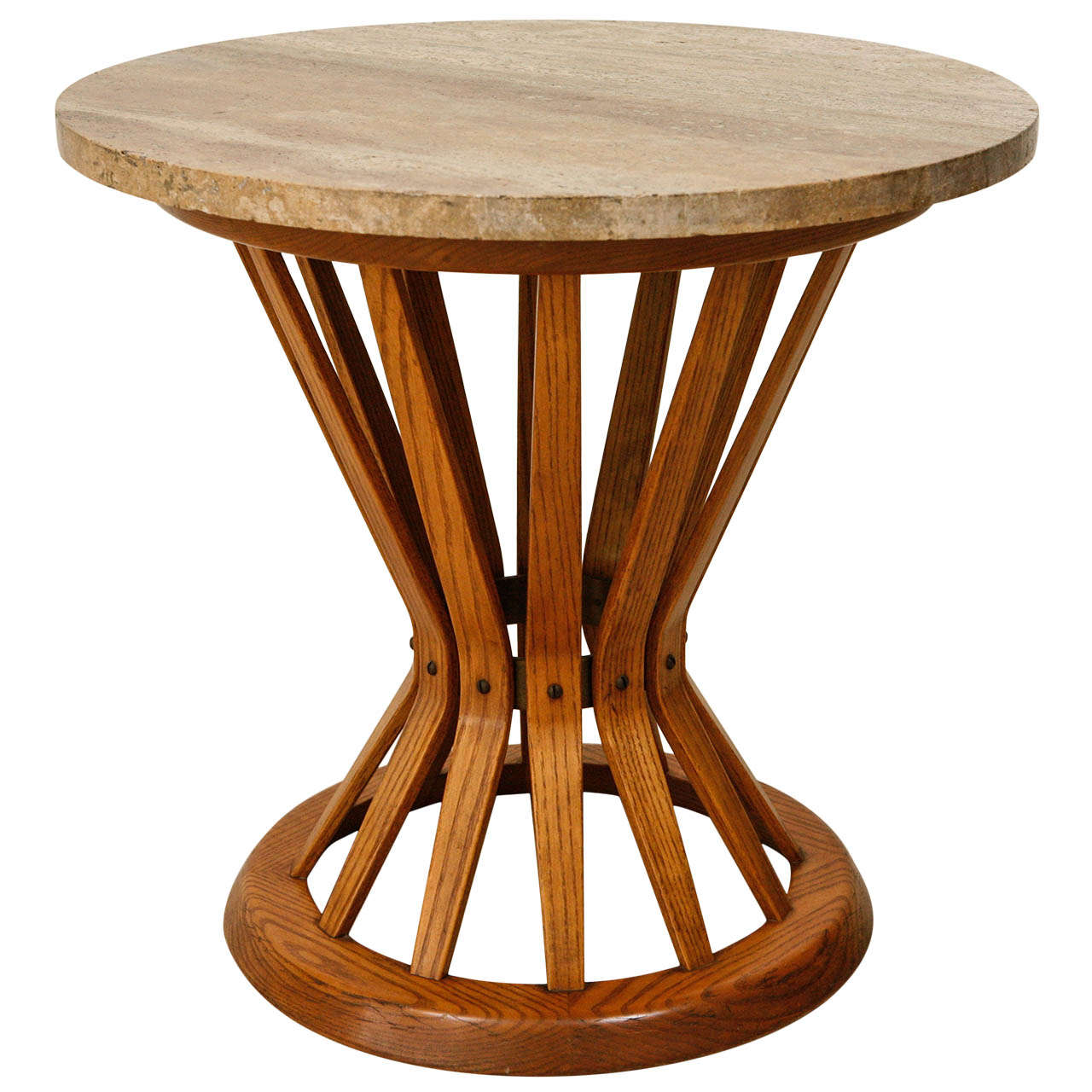 Dunbar Sheaf of Wheat Side Table with Original Marble Top at 1stDibs
