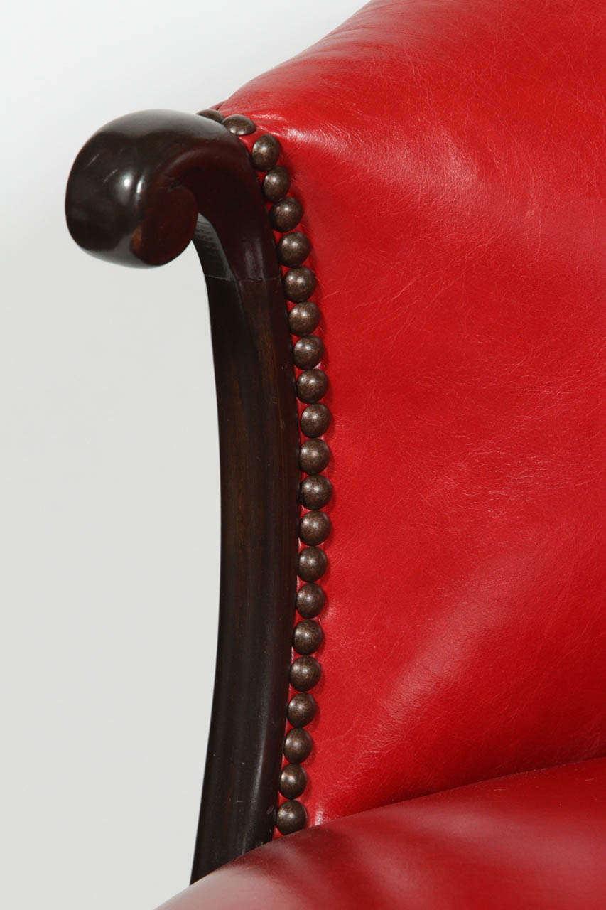 red leather bucket chair