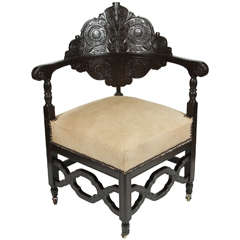 Antique Carved Corner Chair