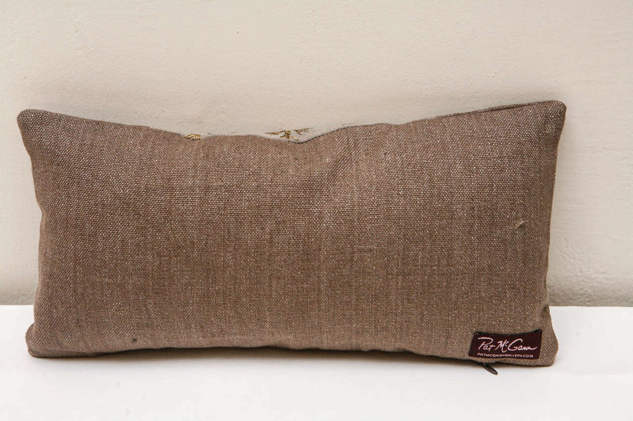 Linen Ottoman Turkish Textile Accent Pillow For Sale