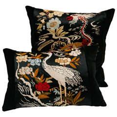 Chinoiserie Velvet Needlework Pillows