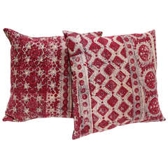 Indian Raspberry Block Print Pillows