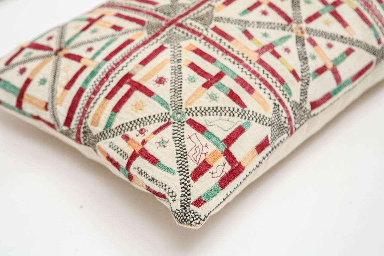 Gujarati Indian Embroidered Pillow at 1stdibs