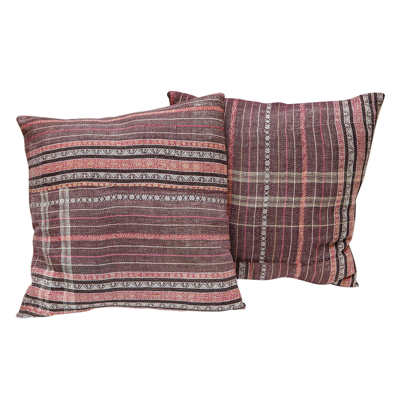 Indian Kantha Quilt Pillow at 1stdibs