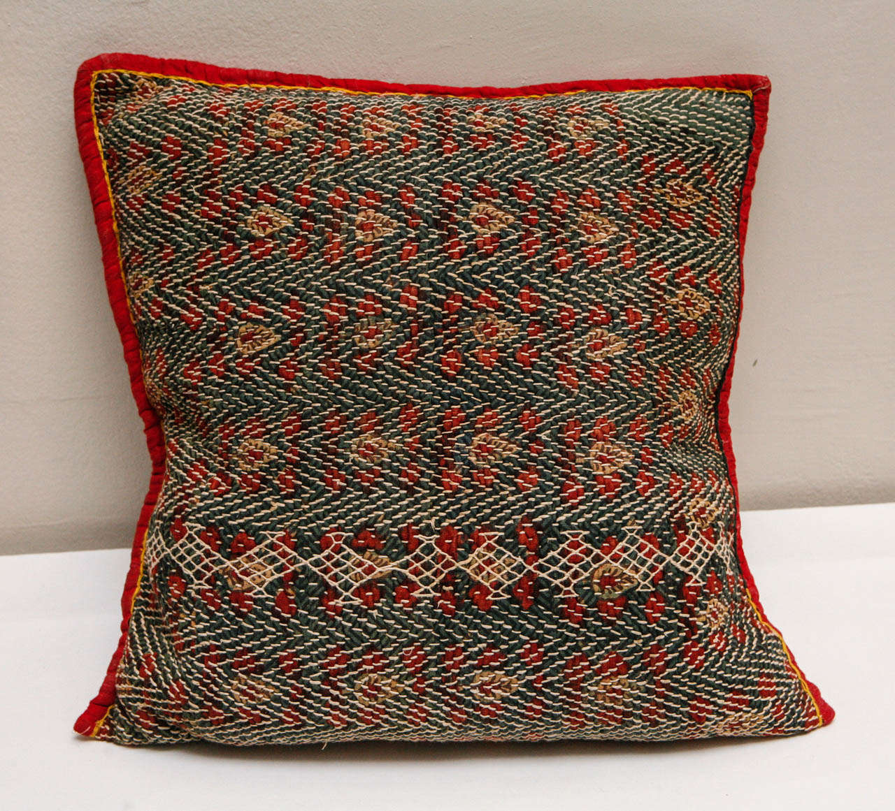Quilted Gujarati Block Print Pillows at 1stdibs