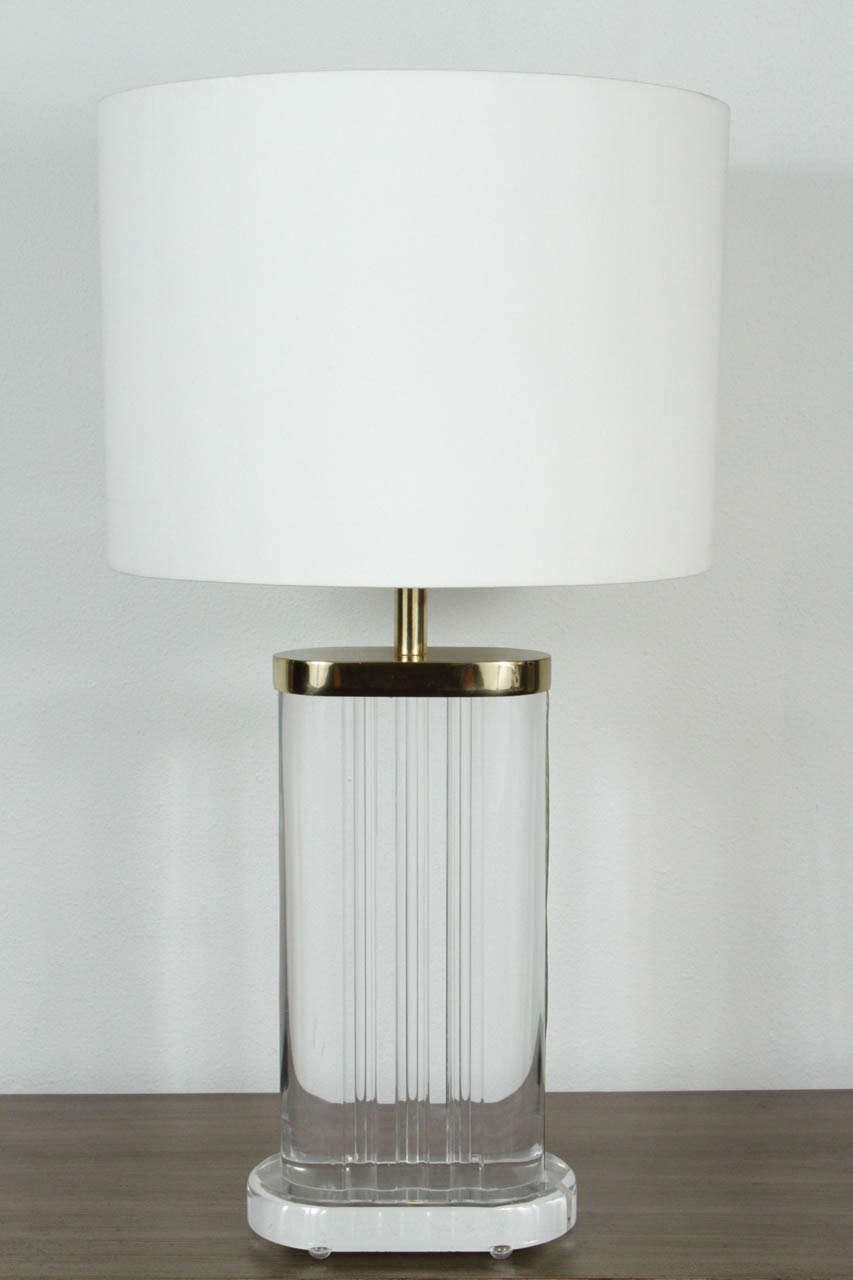 A Single 1960's Lucite Acrylic Table Lamp
