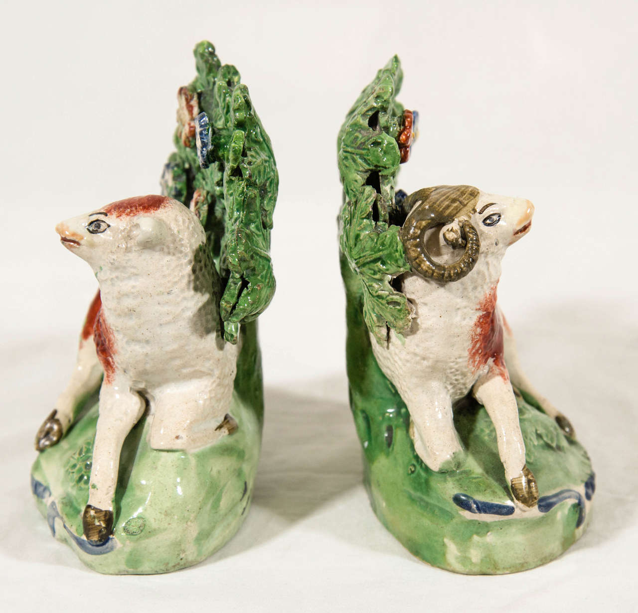 Pair of Staffordshire Pottery Figures of Sheep 4
