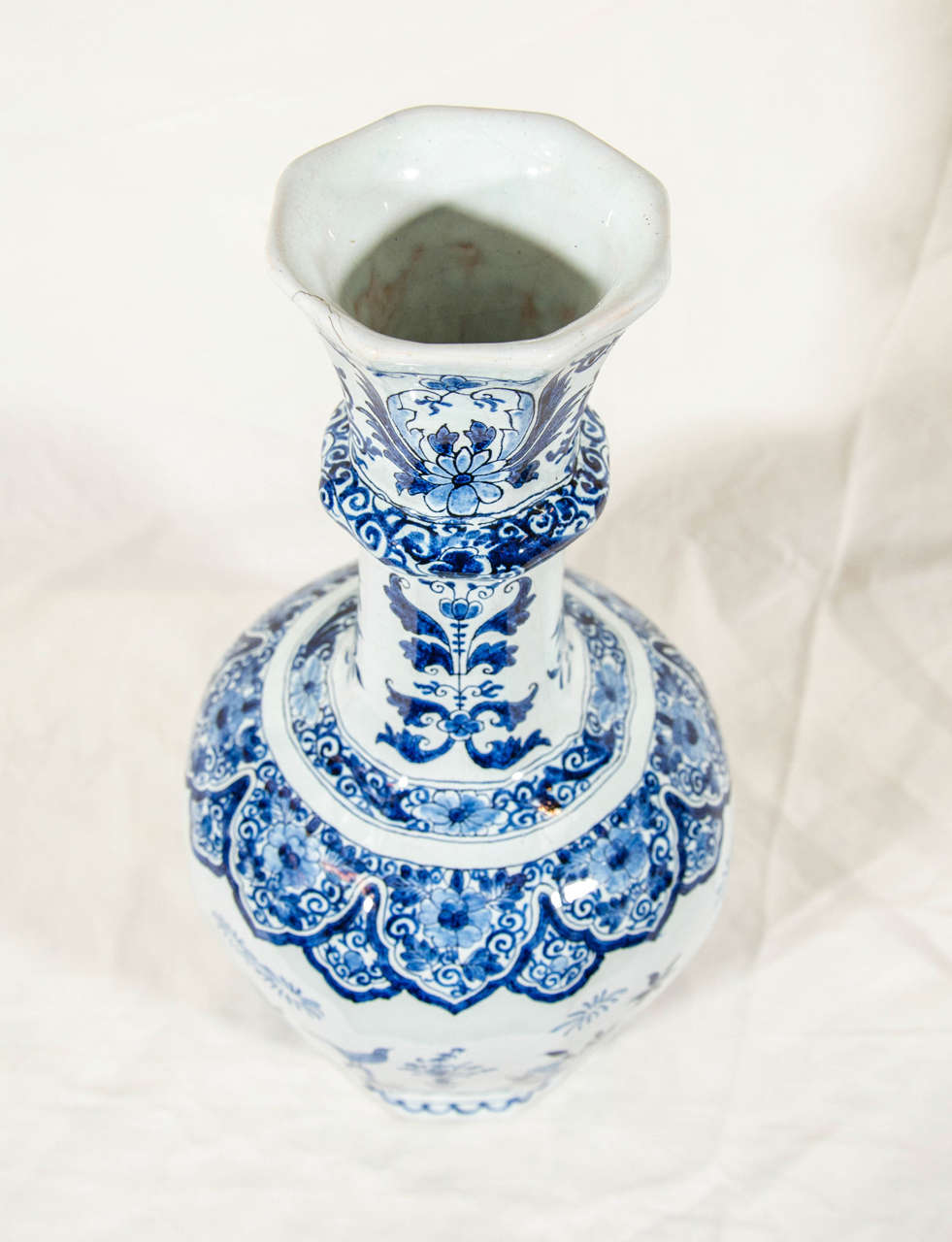 Pair of Dutch Delft Blue and White Bottle Vases 3