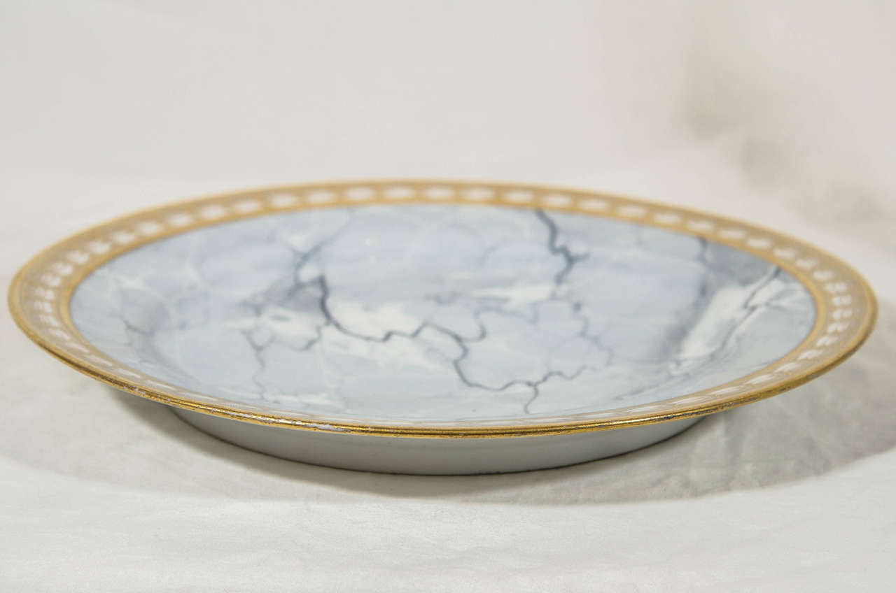 Porcelain Pair of Worcester Faux Marble Dishes