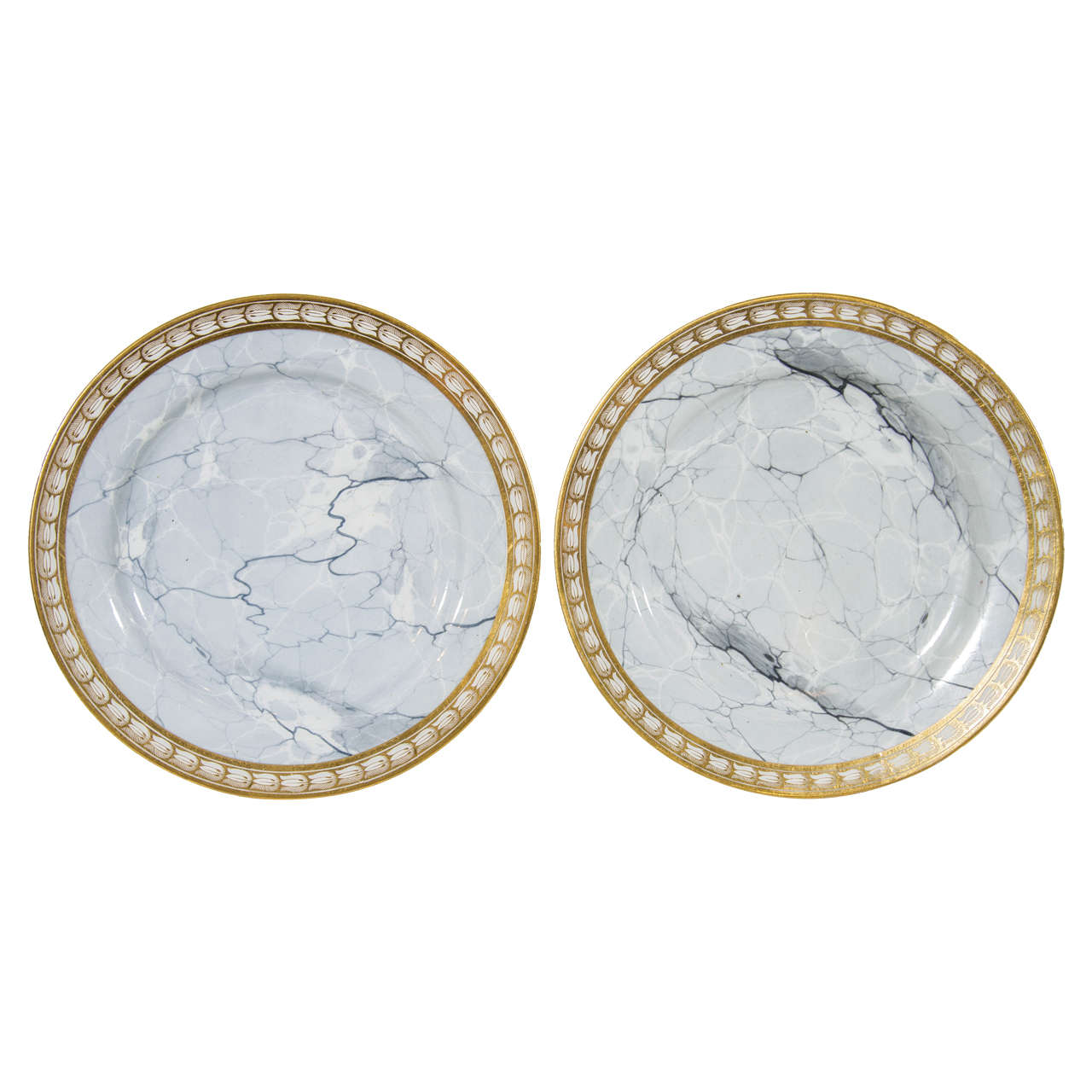 Pair of Worcester Faux Marble Dishes