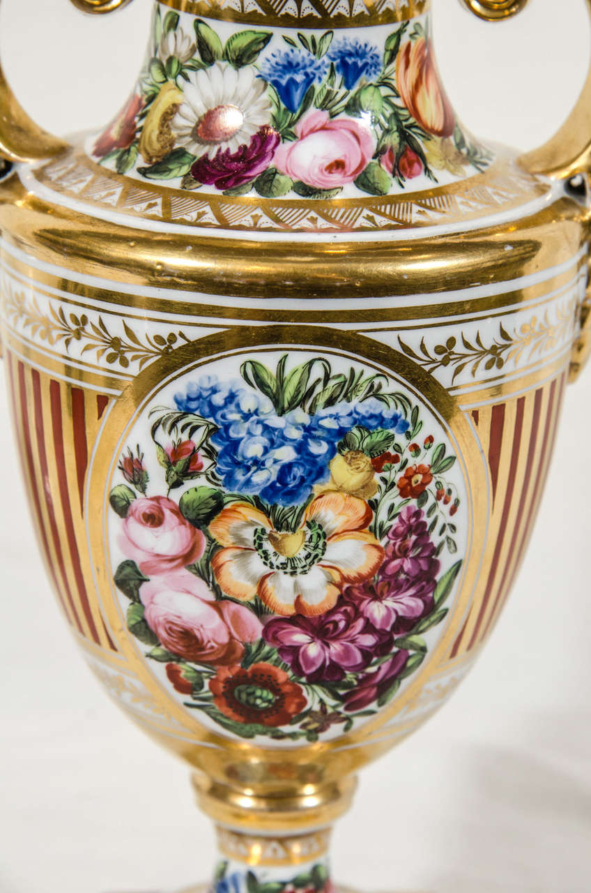 English Antique Porcelain Mantle Vase Regency Period 