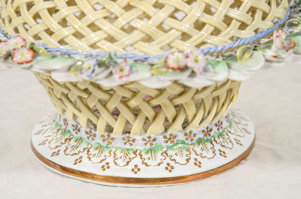 Antique Ridgway Porcelain Basket and Cover 2