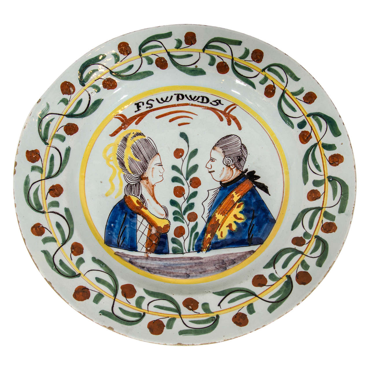 Delft Charger Prince William V of Orange & Princess Frederica Sophia Wilhelmina