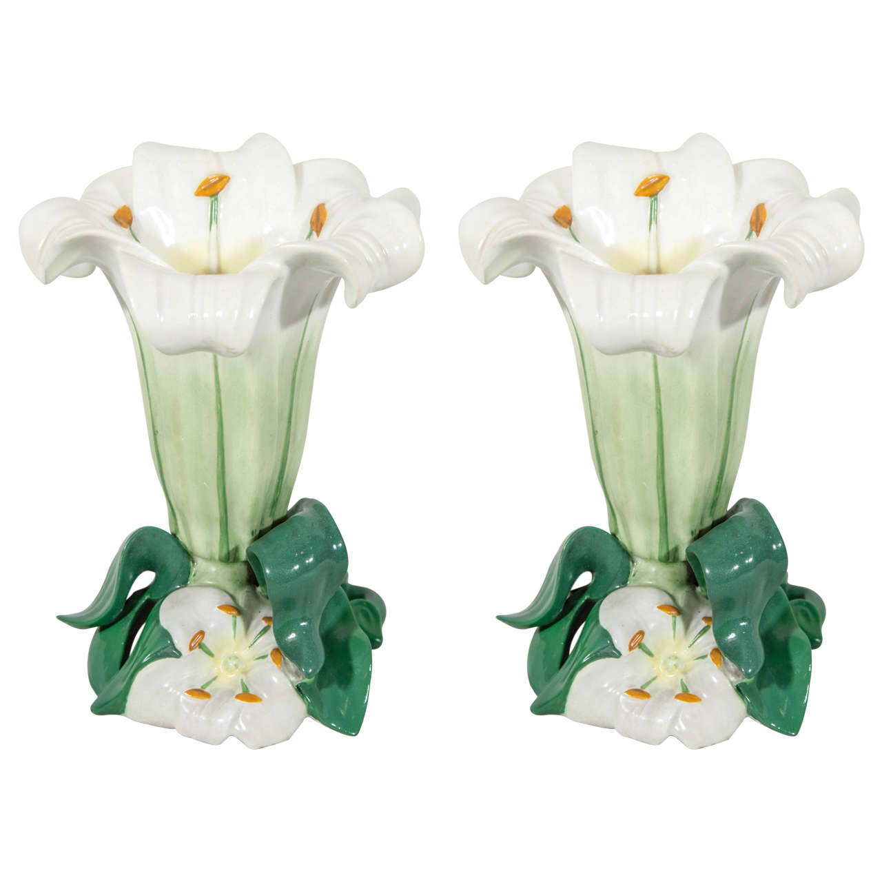 Pair of Minton Lily Vases at 1stDibs