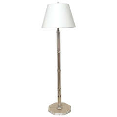 Mid-Century Lucite Floor Lamp with Custom Shade