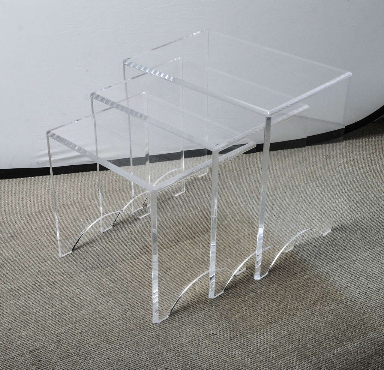 Attractive set of 3 Mid-Century Lucite nesting tables