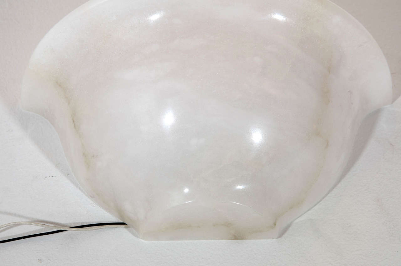 Creamy Art Deco Alabaster Sconce In Excellent Condition For Sale In New York, NY